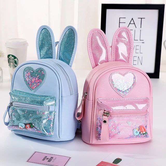 Bunny kids Heart Sequin backpack