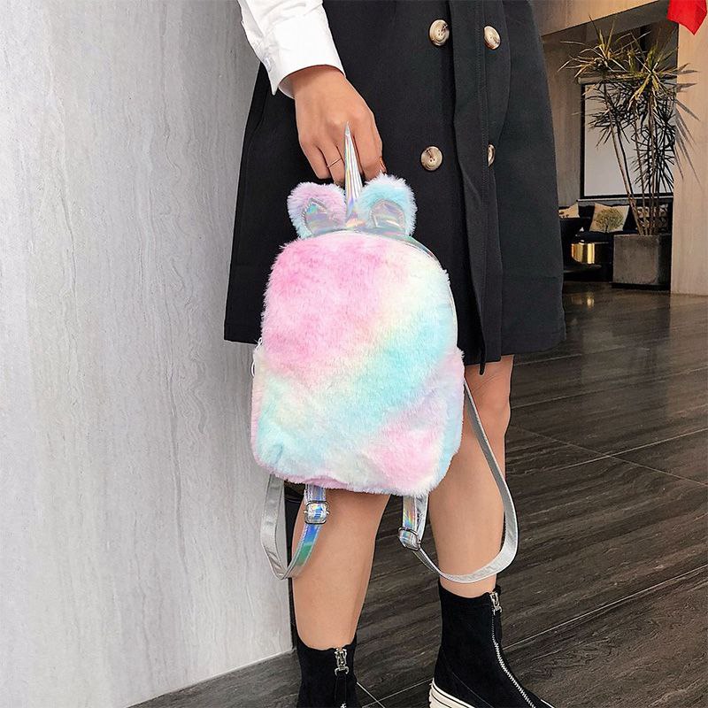 Unicorn Fur Fluffy Back Bag Her Dream Store