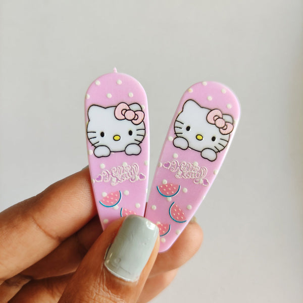 Kitty Pink Tic Tac Clips – Set of 2