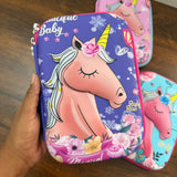 Floral Unicorn Hard Pouch Case