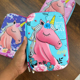 Floral Unicorn Hard Pouch Case
