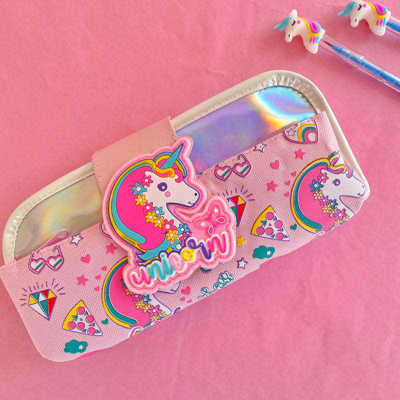 Unicorn Holographic Large Capacity Pouch