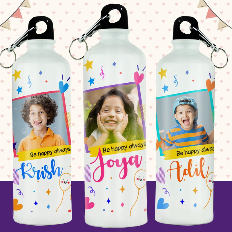 Cute Photo Personalised Water Bottle