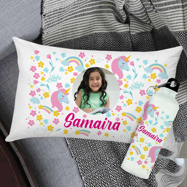 Personalised Cushion and Water Bottle