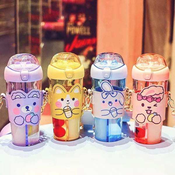 Kawaii Animal Dual Sipper Bottle