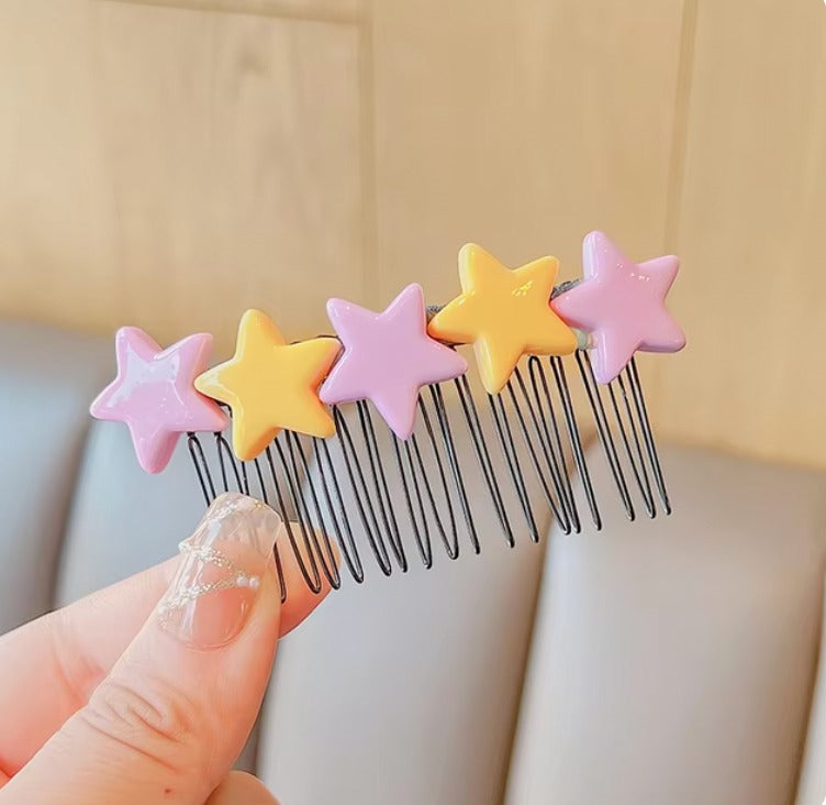 Cute Heart And Star Hair Comb Clip