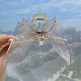 Luxury Pearl Ribbon Hair Claw Clip