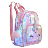 Transparent Holographic Unicorn Back Bag – Purple