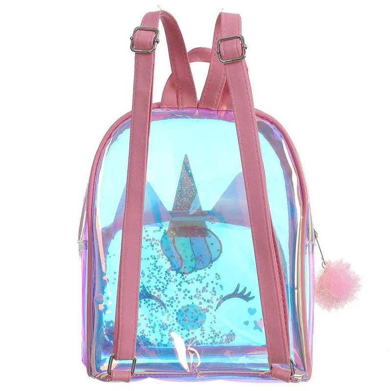 Transparent Holographic Unicorn Back Bag – Purple – Her Dream Store