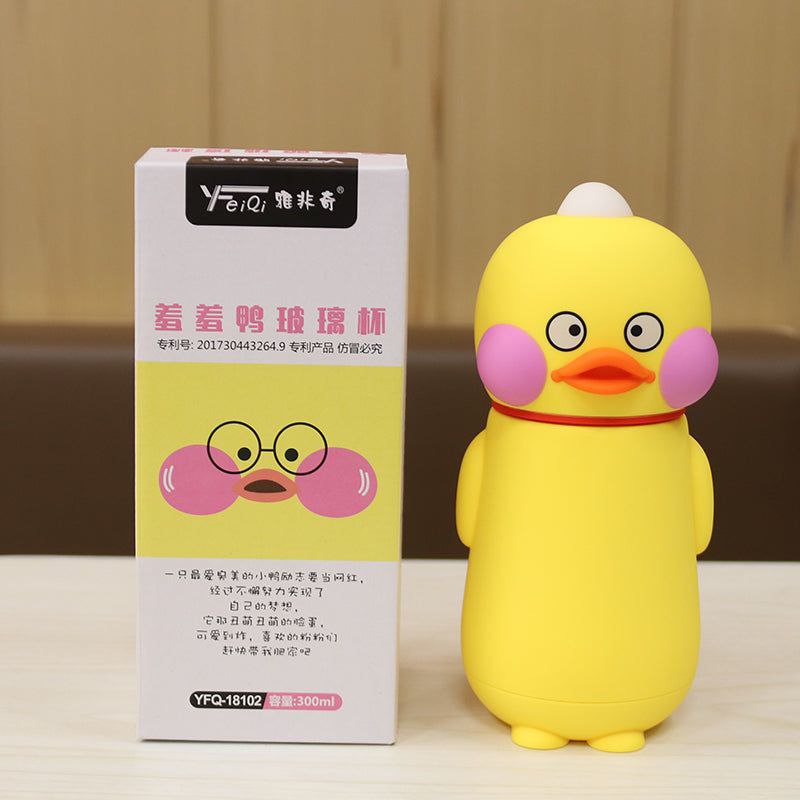 Kawaii Duck Children Glass Cup /Bottle