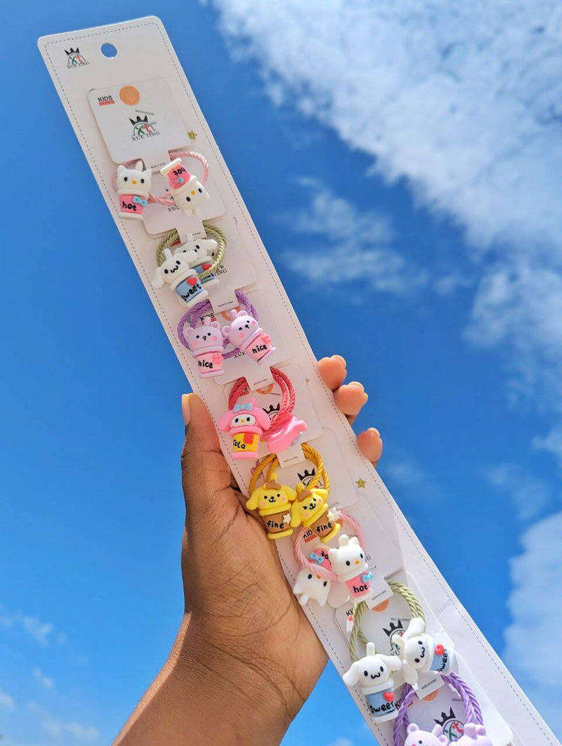 Kawaii Colorful Elastic Hair Band – Set Of 2