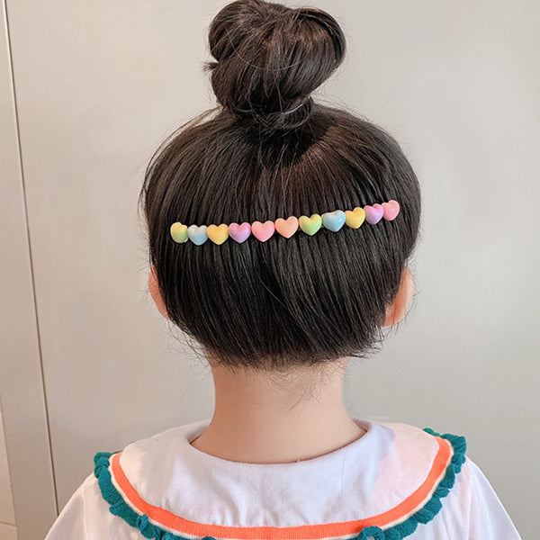 Cute Colorful Heart Hair Comb Clip