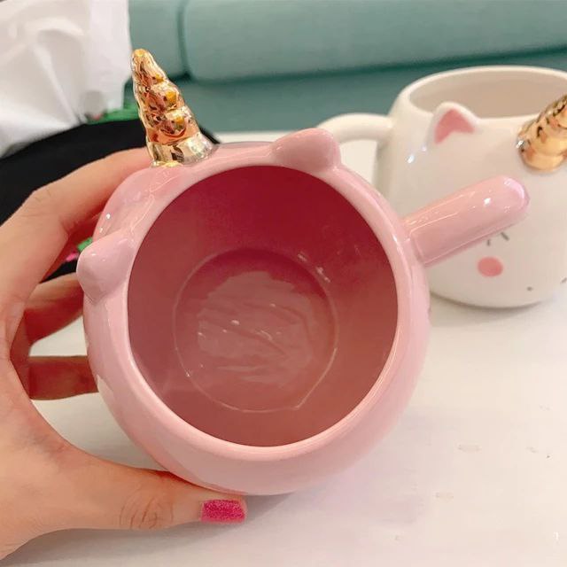 Unicorn Ceramic Mug With Horn - White