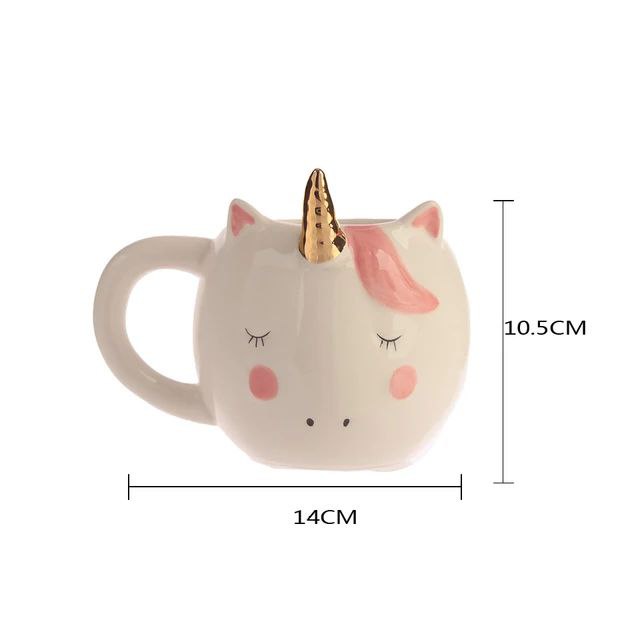 Unicorn Ceramic Mug With Horn - White